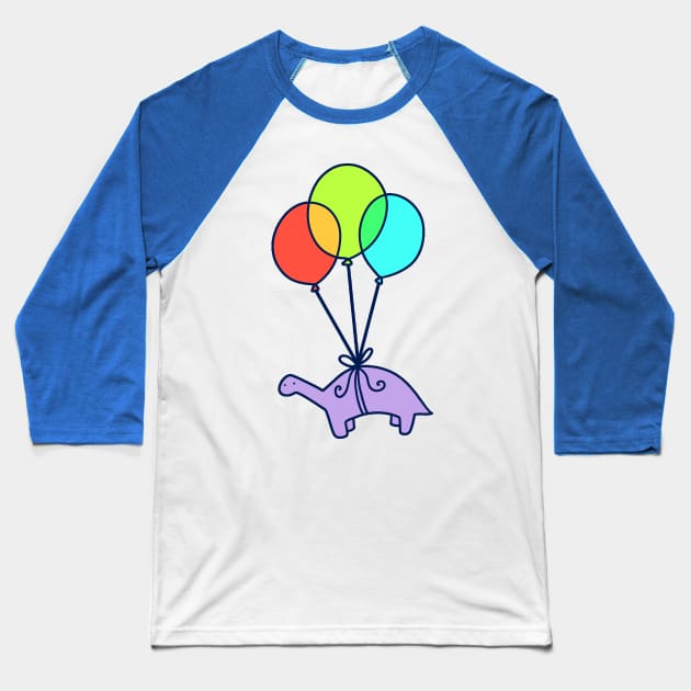 Balloon Dinosaur Baseball T-Shirt by saradaboru